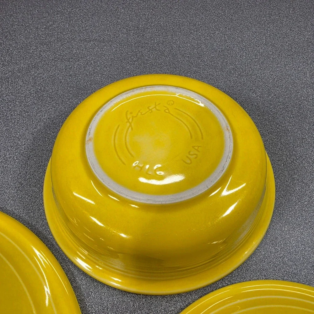 Fiestaware 3 Piece Dinnerware Set Sunflower Yellow Plates and Bowl Excellent
